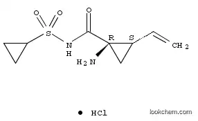 Molecular Structure of 630421-49-7 (CYCLOPROPANECARBOXAMIDE, 1-AMINO-N-(CYCLOPROPYLSULFONYL)-2-ETHENYL-, HYDROCHLORIDE (1R,2S)-)